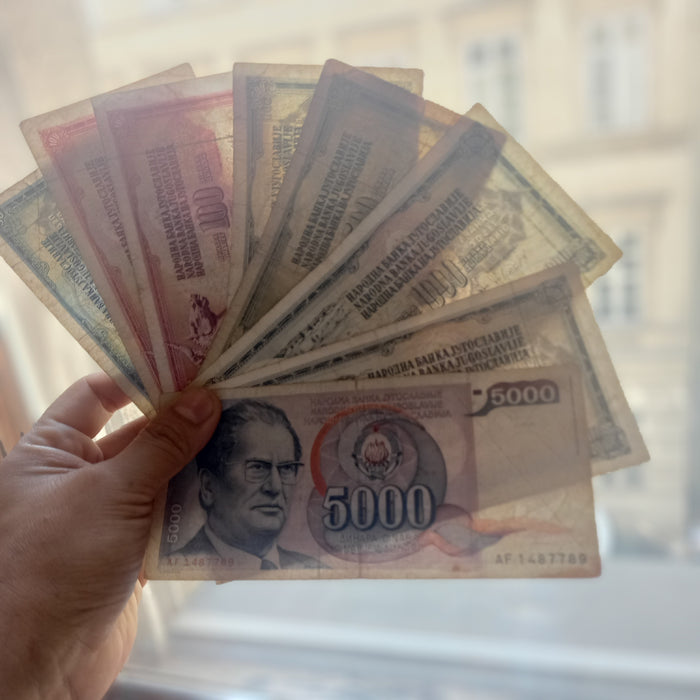 Vintage Banknote 1978-86 Yugoslavia Dinar 50 100 500 1K 5K Tito Socialist Currency 8pc Set