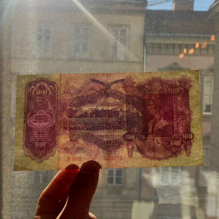 1930 Hungary Banknote 100 Pengo King Matthias I Pre-WWII Currency Money Bill XF