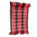 hungarian vintage Woven textile with red, black, and white pattern on a white fabric background