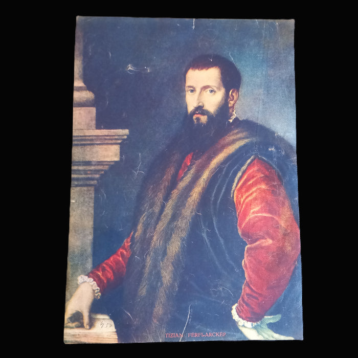 Vintage Ephemera 1930 Titian Portrait of a Man & Art Photography Pesti Hírlap Page
