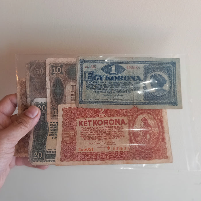 1920 Hungary Banknote Korona Set Rare Star Variant Antique Treasury Relic Bills