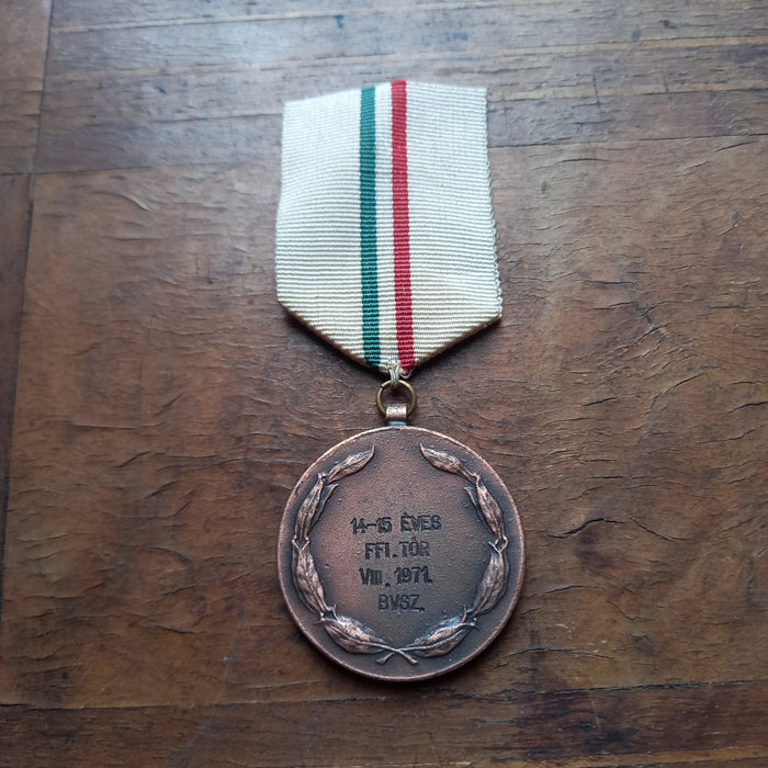 1971 Hungarian BVSZ Fencing Championship Medal Vintage Tricolor Ribbon