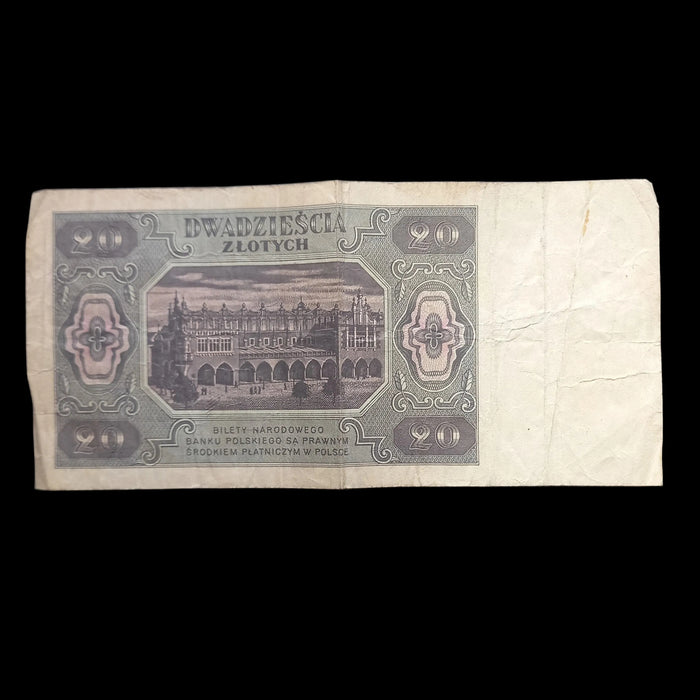 1948 Poland 20 Złotych Banknote Rare FI Series Issue Post-WWII Money