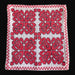 traditional hungarian folk art textile doily red geometric pattern cross stitch handmade