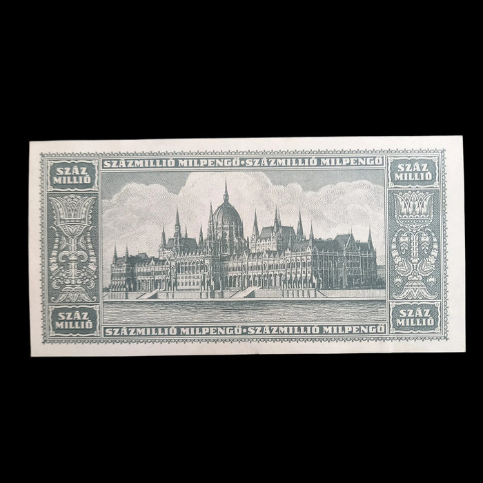 1946 Hungary Banknote One Hundred Million Milpengo Trillion Pengo Bill WW2 AU