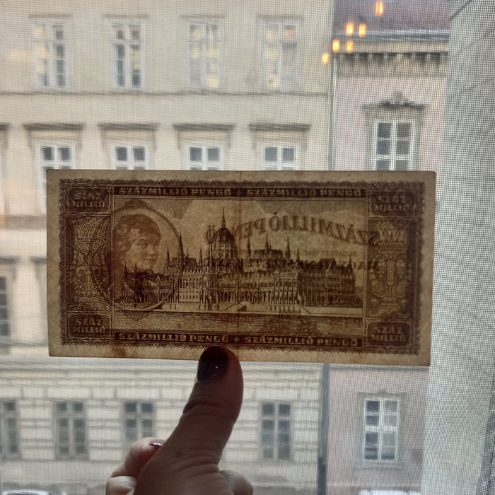 1946 Hungary Banknote 100 Million Pengő Százmillió Post-WWII Paper Currency