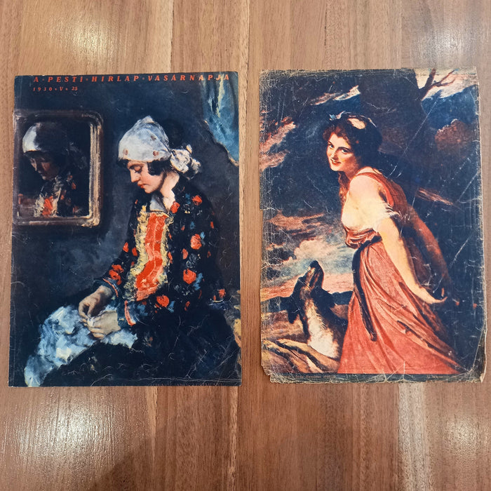 Vintage Art Prints 1930 Classical Ladies Mona Lisa European Masterpiece Ephemera