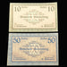 Three vintage banknotes from Gemeinde Geiersberg on a black background