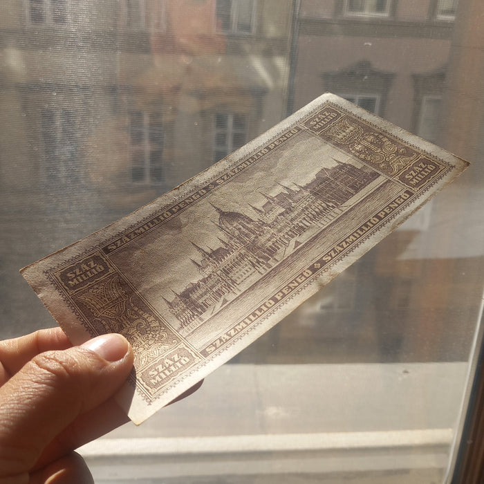 1946 Hungary Banknote 100 Million Pengő Hyperinflation WWII Collectible Money XF