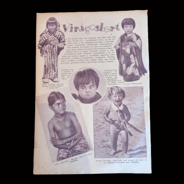 Vintage Ephemera 1930 Redhead Woman Tolnay Ákos & Global Children Feature Page