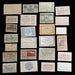 Collection of vintage German banknotes displayed on a dark background