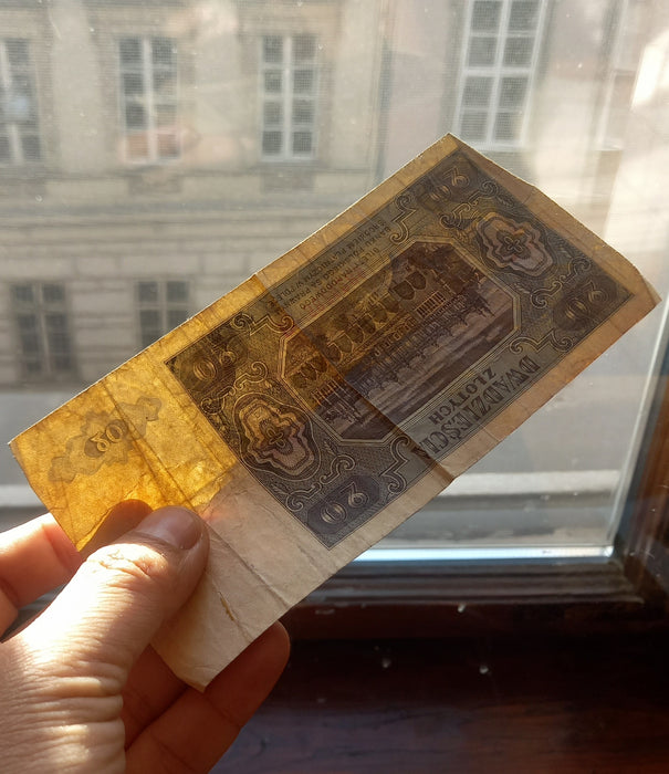 1948 Poland 20 Złotych Banknote Rare FI Series Issue Post-WWII Money