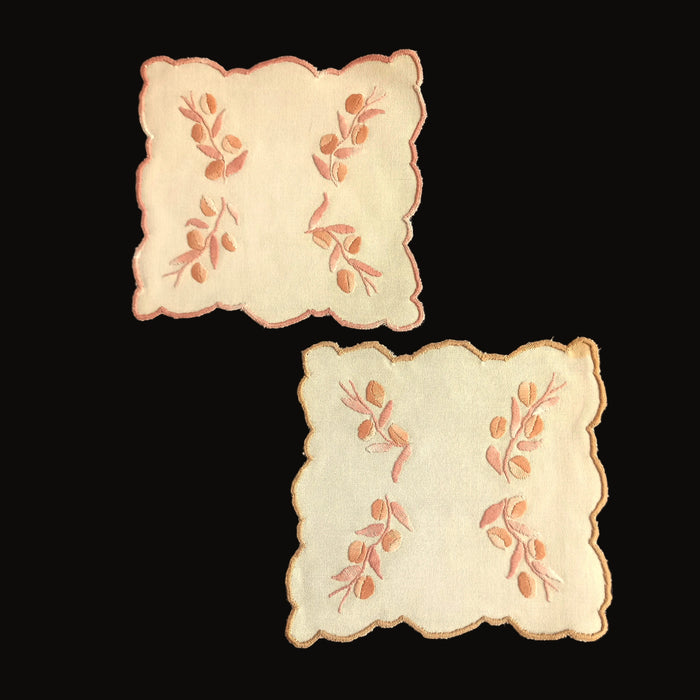 Hungarian Vintage Doily Set of 8 Autumn Farmhouse Handmade Decor 1970-80s