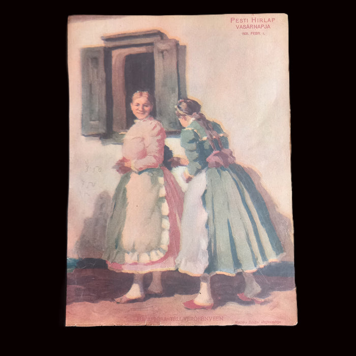 1931 Vintage Ephemera Art Prints Hungarian Folk Art & Village Life Cover Set Historic Europe