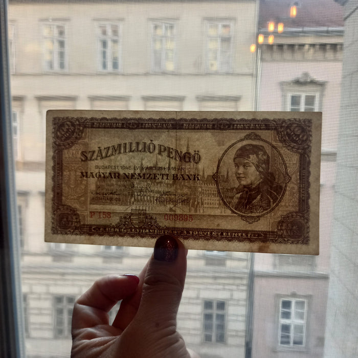 1946 Hungary Banknote 100 Million Pengő Százmillió Post-WWII Paper Currency