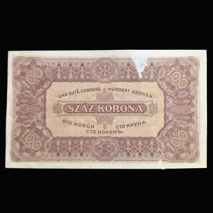 Antique Banknote 1920-1923 Hungary Korona 2 100 Szaz Ket Post-WWI Socialist Monarchy