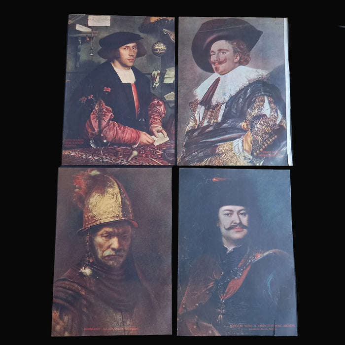 1931 Vintage Ephemera Art Prints Royal Men Rembrandt Frans Hals Portrait Old Masters Decor
