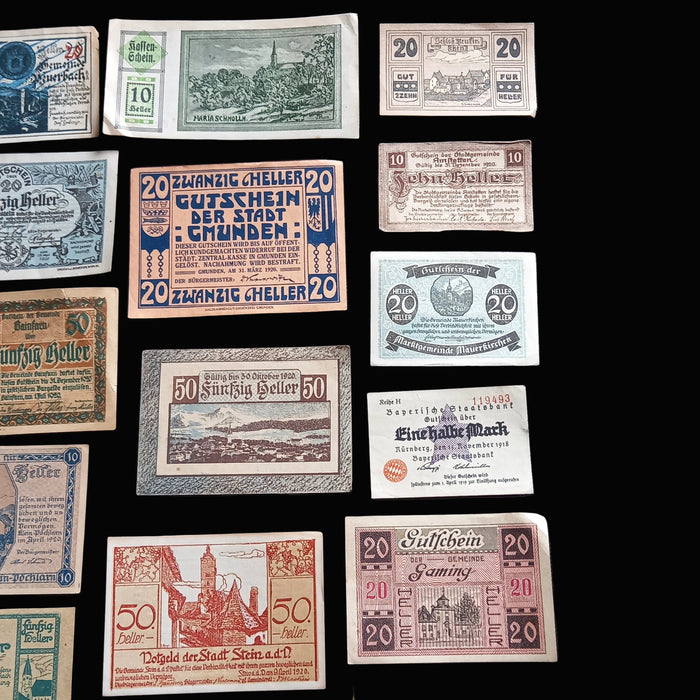 Antique Banknote 1914-1921 Germany Austria Notgeld WWI Collection Lot of 29 Good