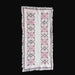 Rectangular Hungarian embroidered fabric with a geometric pattern on a dark surface