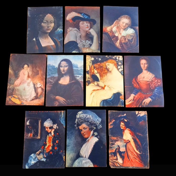 Vintage Art Prints 1930 Classical Ladies Mona Lisa European Masterpiece Ephemera