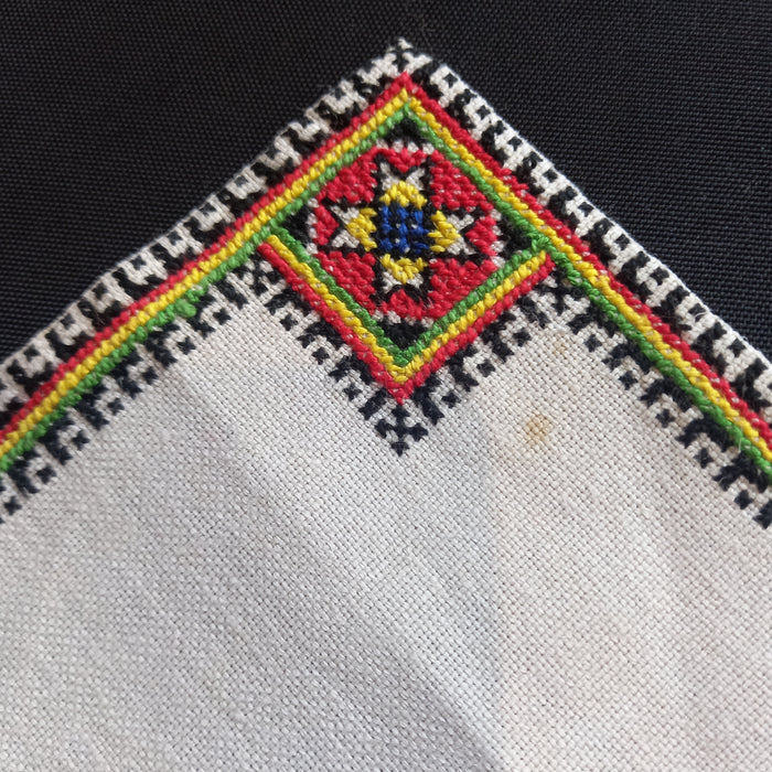 Vintage Hungarian Folk Art Doilies 2 Geometric Handmade Mid-Century Textile 1960s