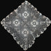 Vintage European White lace doily handmade in Hungary on a black background