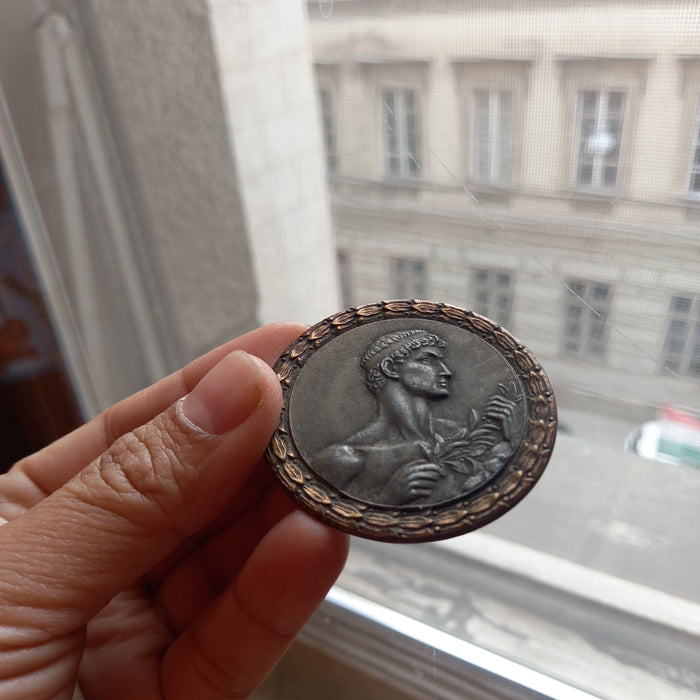 1950 Hungarian Ice Hockey Skating Peace Cup 3rd Place Medal Plaquette