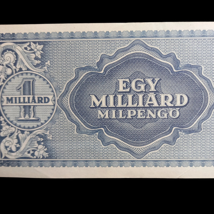 1946 Hungary Banknote One Billion Milpengo Quadrillion Pengo Hyperinflation WWII Money AU