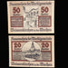 Two vintage banknotes from Weissenkirchen in der Wachau with text and images of buildings.