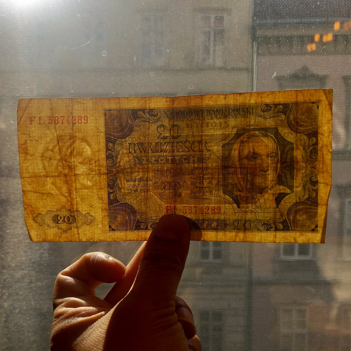 1948 Poland 20 Złotych Banknote Rare FI Series Issue Post-WWII Money