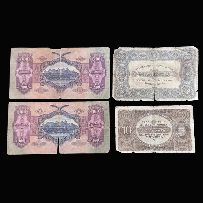 Vintage Banknote 1920-1930 Hungary Korona Pengo Interwar Era Old Money Relic 8pc Set
