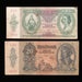 Two vintage Hungarian 10 and 20 pengo banknotes from the Magyar Nemzeti Bank are displayed flat against a dark background, showing both the front and back designs.