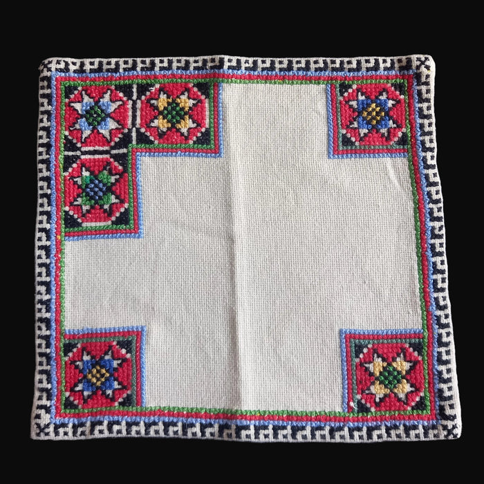 geometric cross-stitch textile traditional hungarian beregi doily