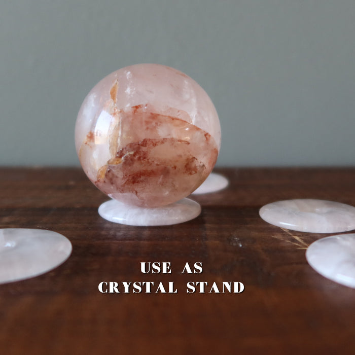 Rose Quartz Gemstone Donut Pink Pendant