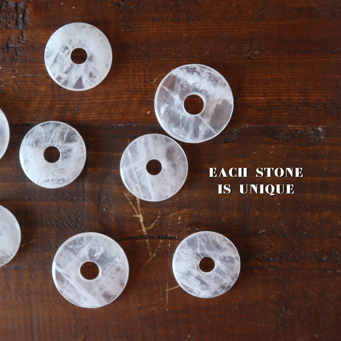 Rose Quartz Gemstone Donut Pink Pendant