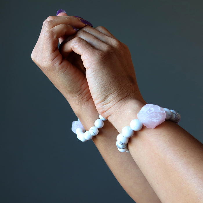 rose quartz howlite bracelet