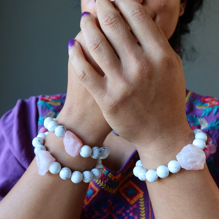rose quartz howlite bracelet