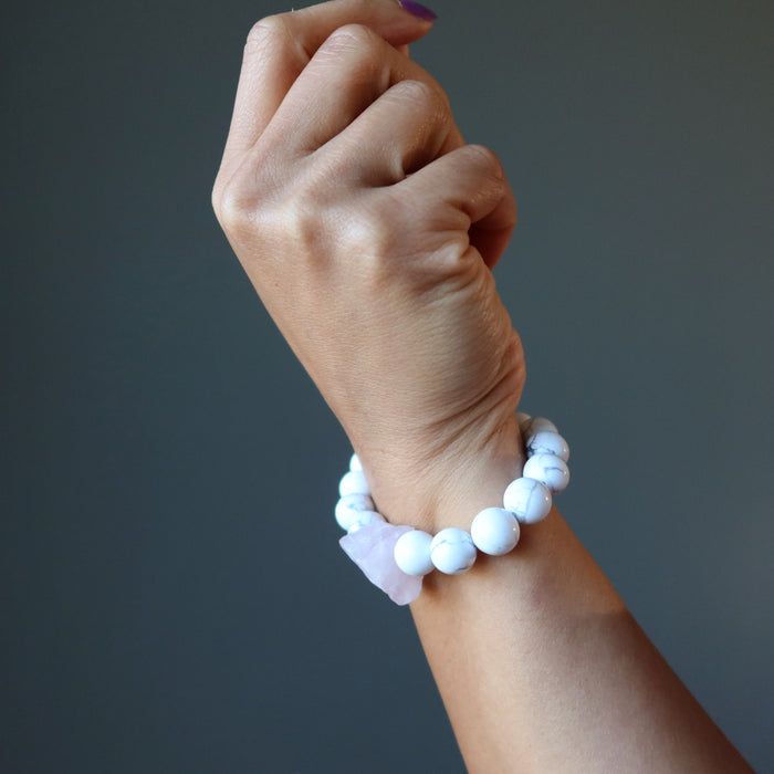 rose quartz howlite bracelet
