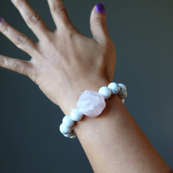 rose quartz howlite bracelet