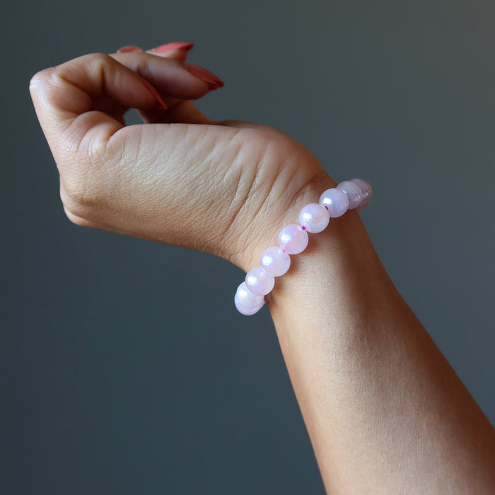 Rose Quartz Bracelet Pink Angel Aura Sweetheart