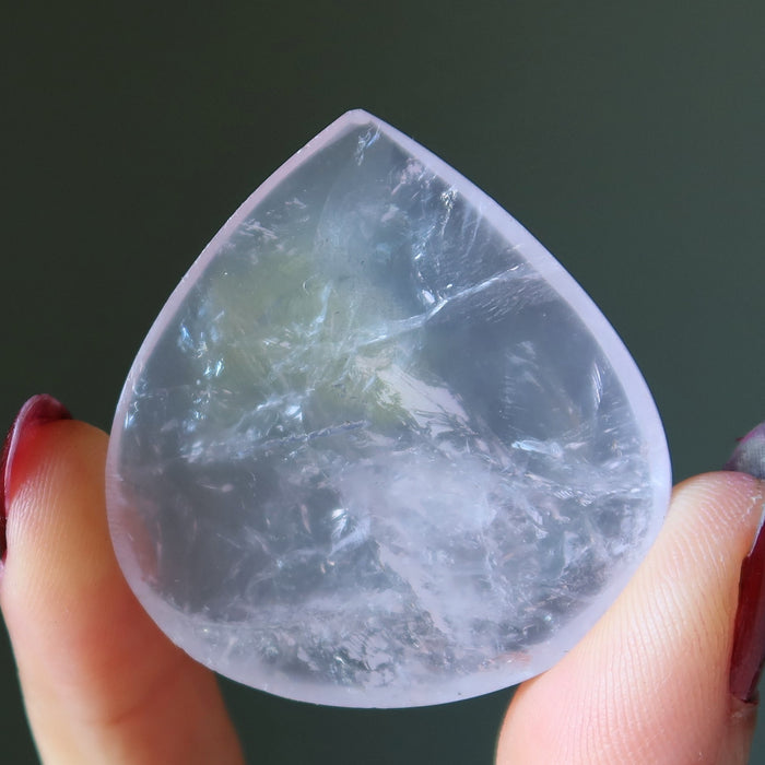 rose quartz teardrop cabochon