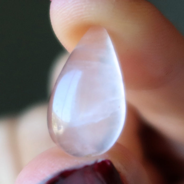 rose quartz teardrop cabochon