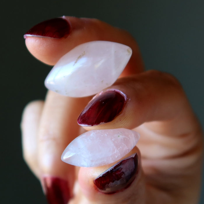 pink rose quartz marquise cabochons