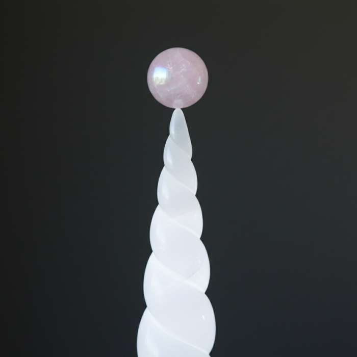 Rose Quartz Sphere Rainbow Aura Unicorn Crystal Ball