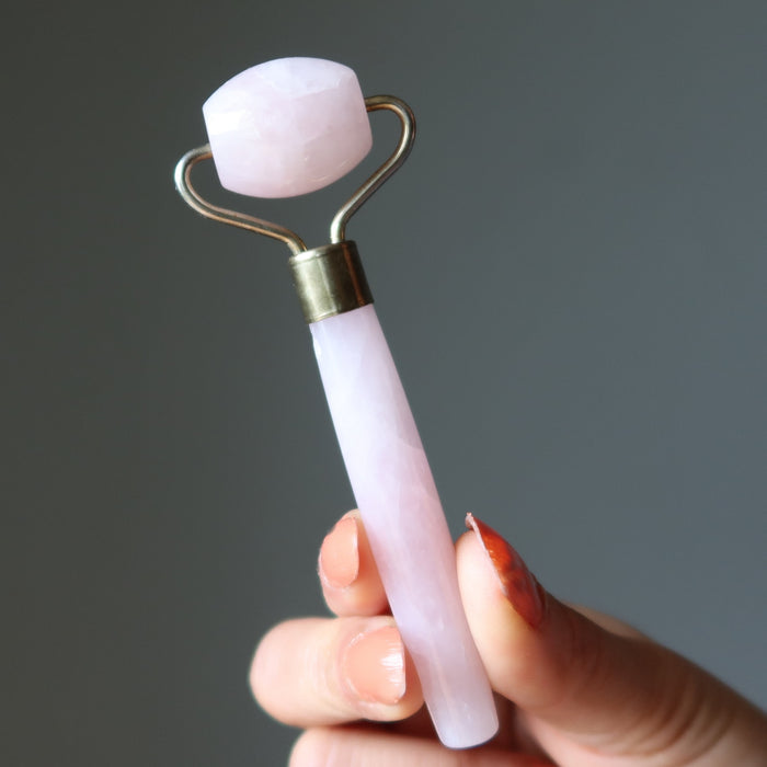 Rose Quartz Roller Wand Facial Massage Self-Care Love Stone