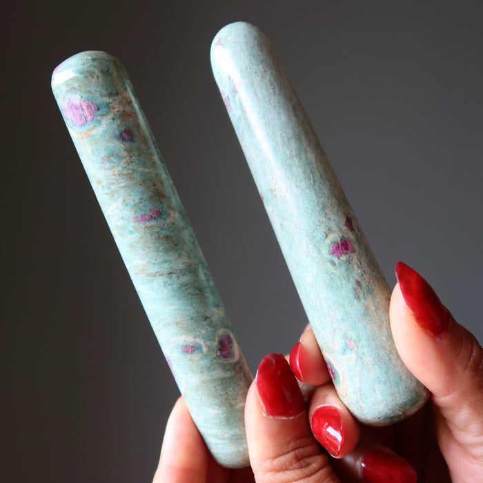 ruby fuchsite massage wands