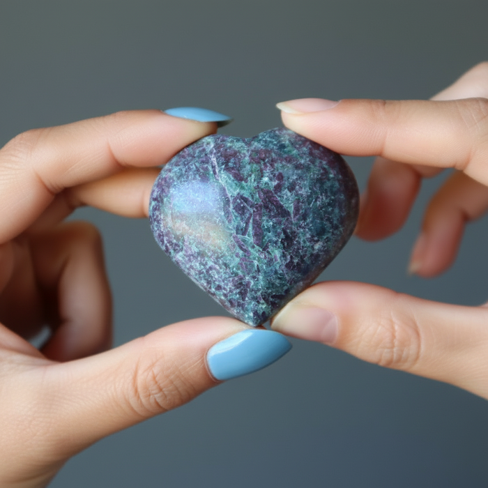 Ruby Kyanite Heart Red Green Total Love Gemstone