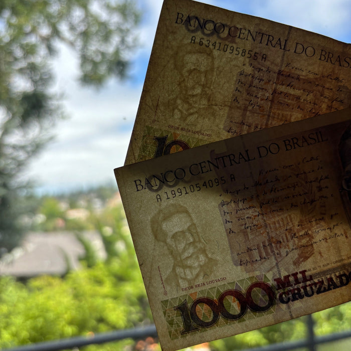 Vintage Banknote Lot Brazil 100 Cruzeiros 1954 Trolley 1987 Hyperinflation Era