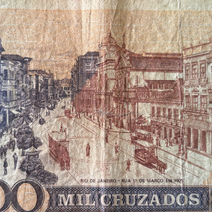 Vintage Banknote Lot Brazil 100 Cruzeiros 1954 Trolley 1987 Hyperinflation Era