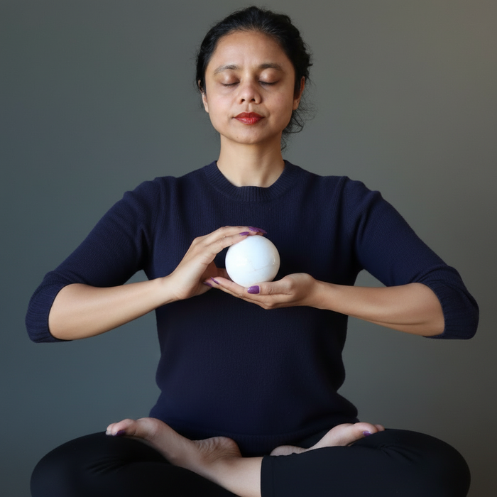 Scolecite Sphere White Gentle Soul Crystal Ball